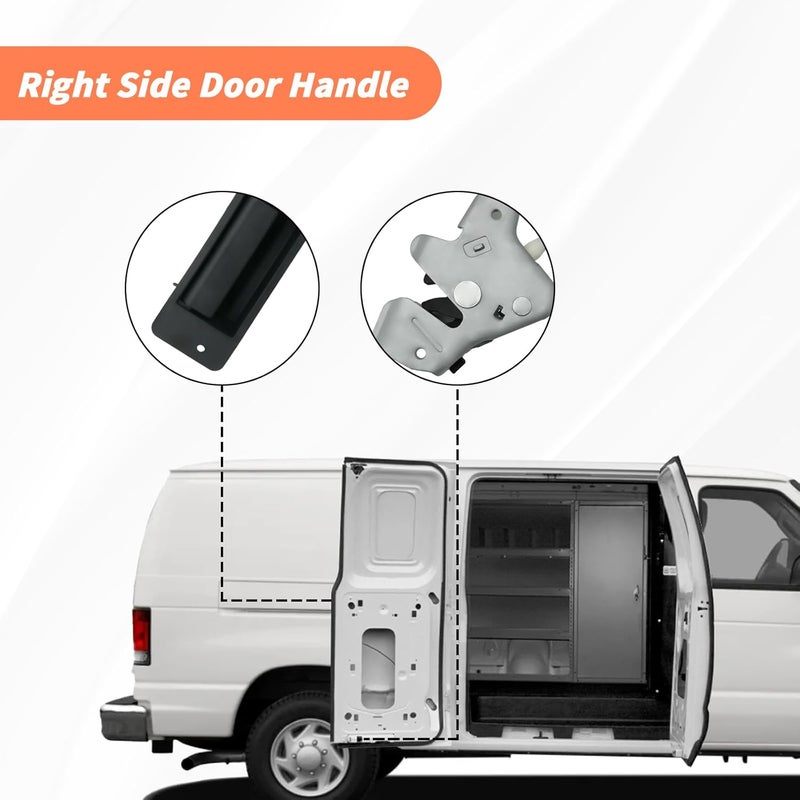 Blycorul Lower Door Latch with Handle Assembly, Passenger Side, Compatible with 1992-2009 Ford E150 E250 E350 Econoline Van Super Duty, Left Hinged Door, 40% Replaces 6C2Z-15264A01-AA - Image 5